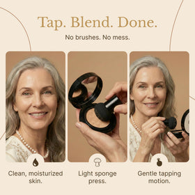 LUVIE texture close-up swatch showing hydrating, dewy foundation finish