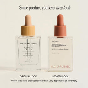 + Lux Unfiltered dropper dispensing clear tanning serum for precise controlled dosing