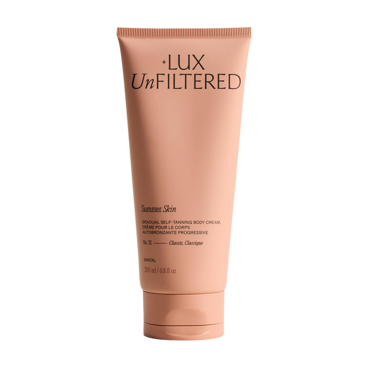 Lux Unfiltered front bottle showing label and elegant packaging benefit: clear product identity