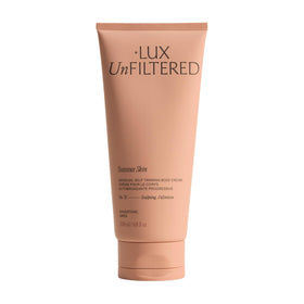 Lux Unfiltered front packaging showing bottle and label, communicates premium self-tanner