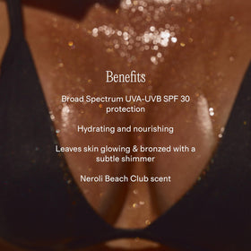 +Lux Unfiltered pouring oil texture demonstrating silky hydration and spreadability