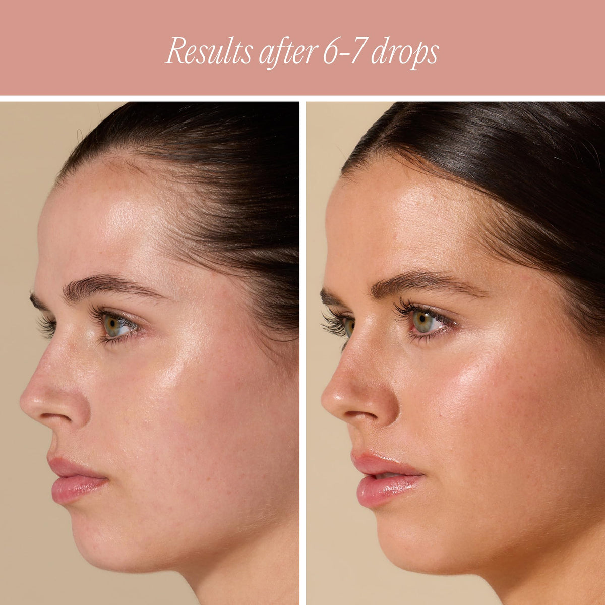+ Lux Unfiltered under makeup lifestyle shot showing compatible bronzed base