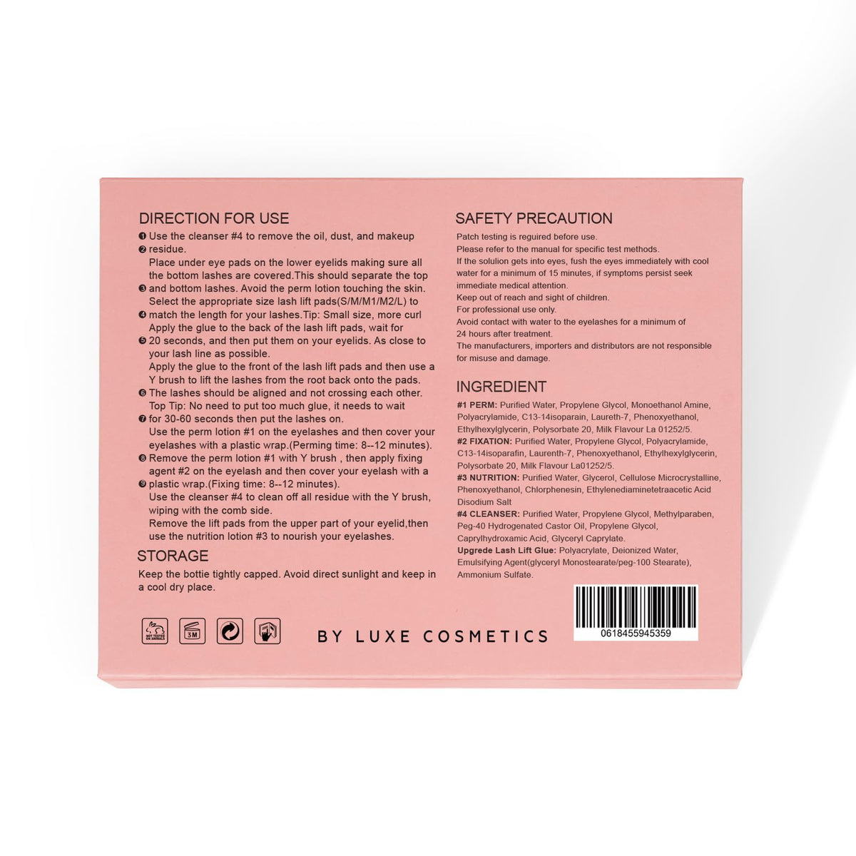 LUXE silicone pads display five sizes for tailored lash lifting results