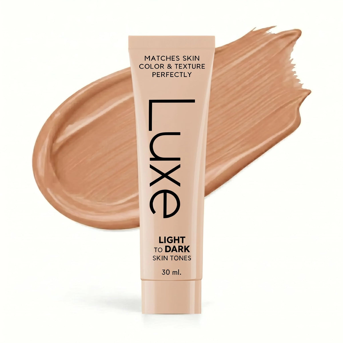 LUXE front bottle shot showing sleek packaging and easy-pour cap benefit