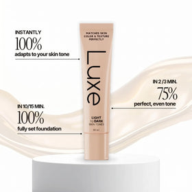 LUXE product styled on vanity to show everyday use and accessibility benefit