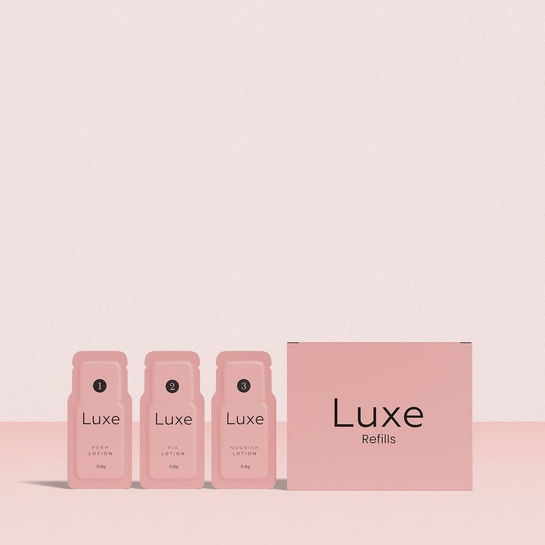 LUXE close-up of sachet texture and label emphasizing single-use precision