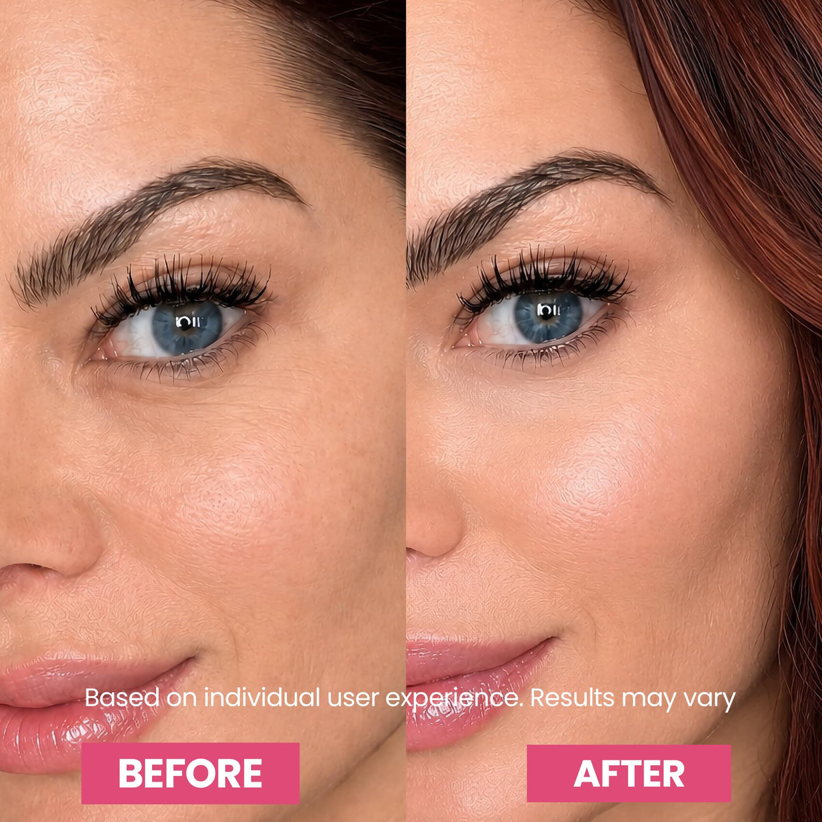 LUXE under eye balm held in hand showing size and easy travel-friendly convenience