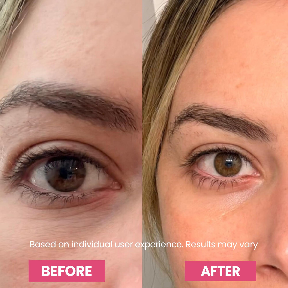 LUXE under eye balm texture on skin highlighting smooth finish and instant hydration