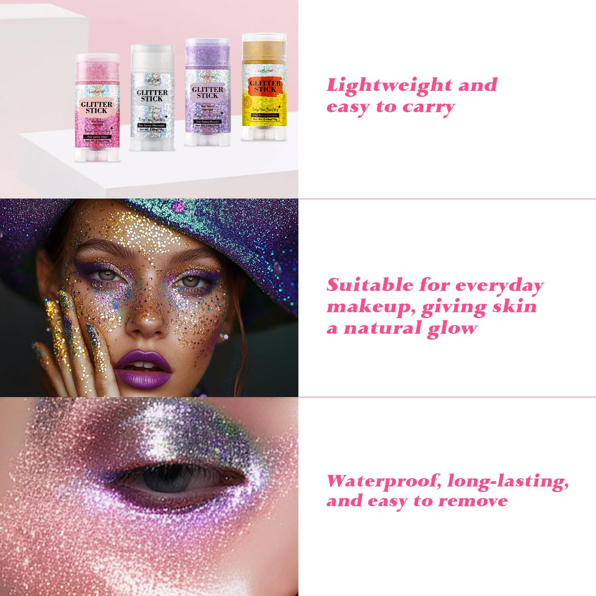 Luxfume application on hair strand demonstrating targeted highlight and long-wear benefit