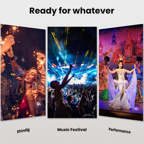 Luxfume festival lifestyle on model showing glittered look and camera-ready shimmer benefit
