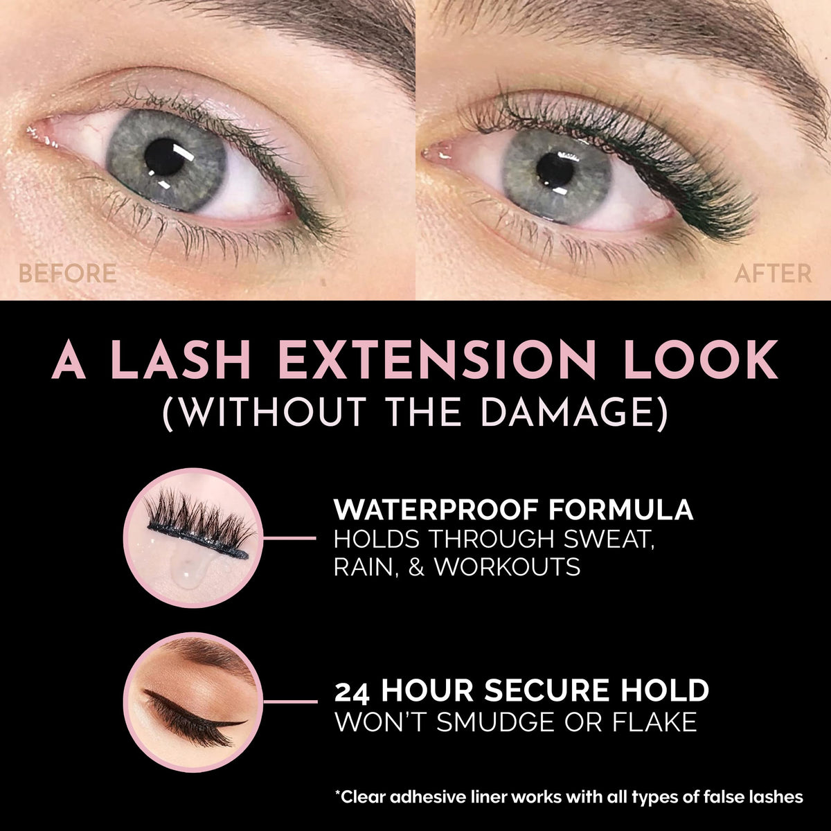 Luxillia black band lash detail highlighting dense fibers for dramatic volume