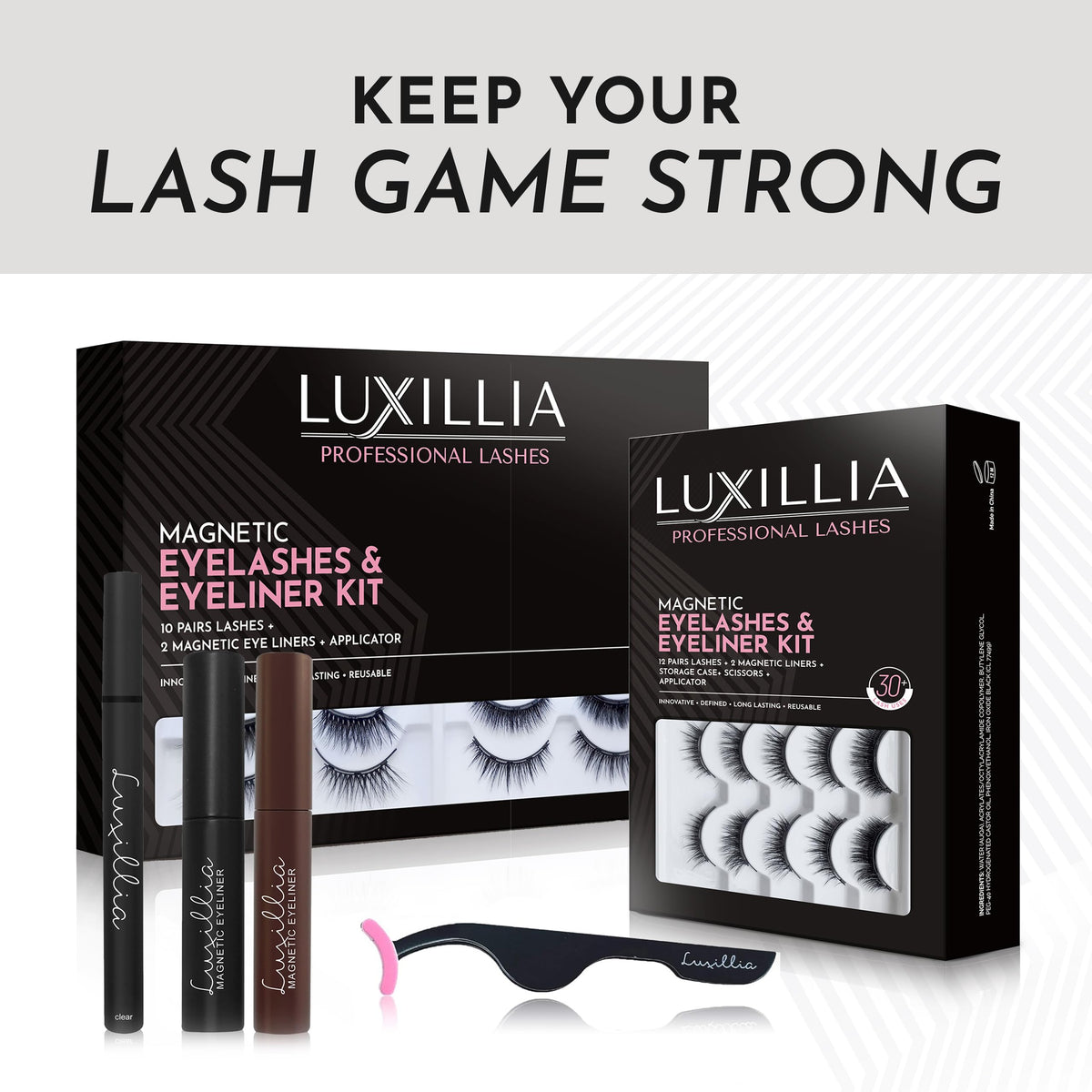 Luxillia lifestyle nightlook model wearing lashes for long-lasting evening impact