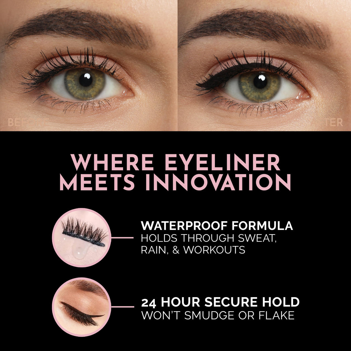 Luxillia liner resisting water droplets to show waterproof benefit