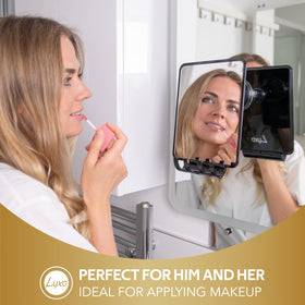 Luxo shower mirror removable razor holder detail keeping tools organized safely