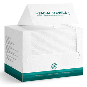 LUXU front packaging showing 50-count towels and key features