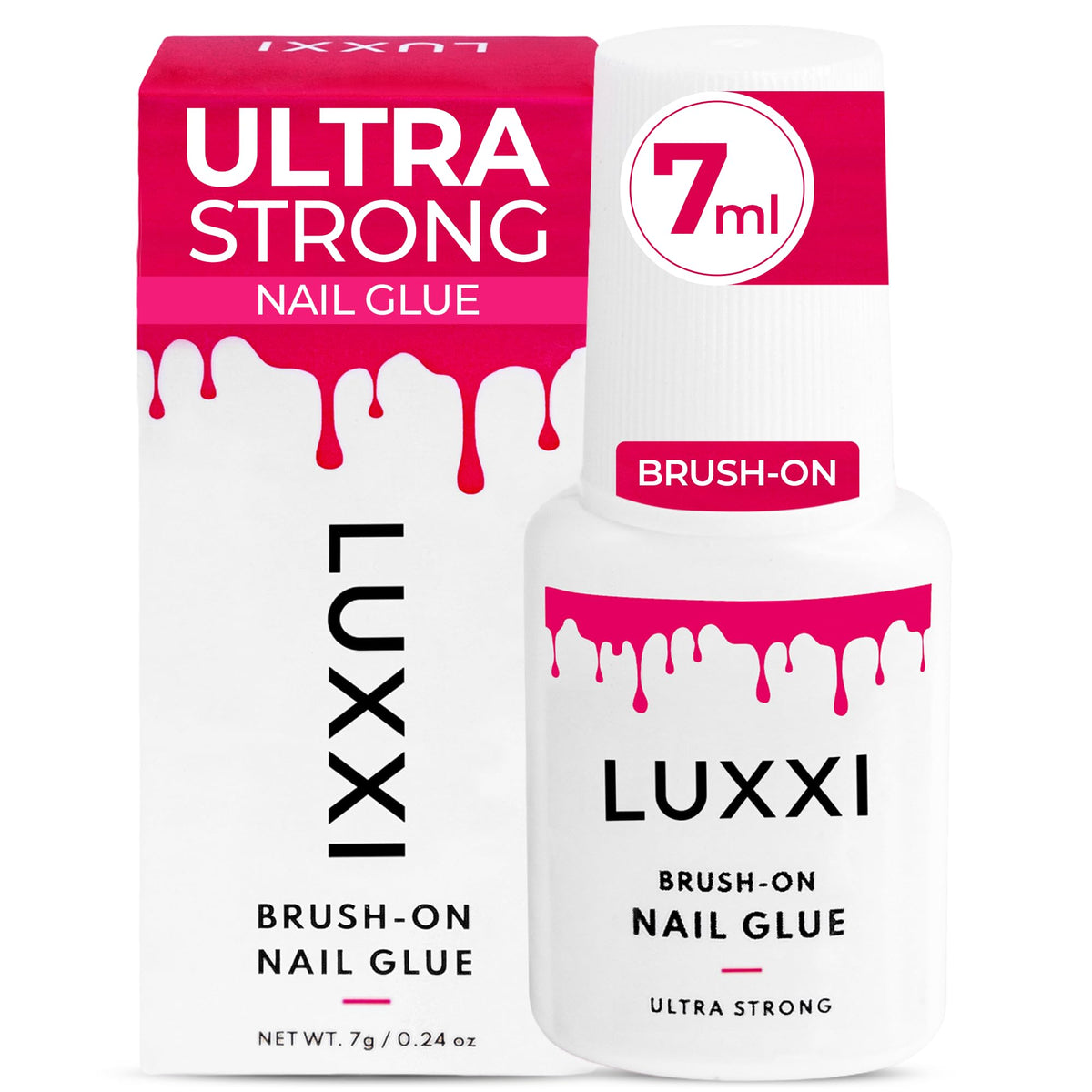 LUXXI lifestyle shot of hand with press-ons demonstrating long-wear look