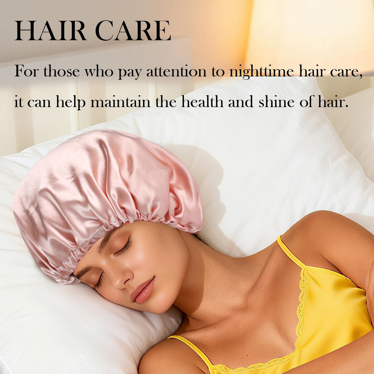Luyfrsuu bonnet worn on curly hair demonstrating secure hold and preserved curl definition