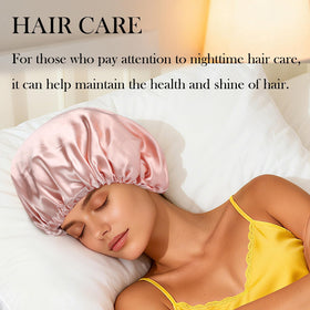 Luyfrsuu bonnet worn on curly hair demonstrating secure hold and preserved curl definition