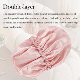 Luyfrsuu bonnet size comparison with hand illustrating roomy 13-inch interior for thick hair