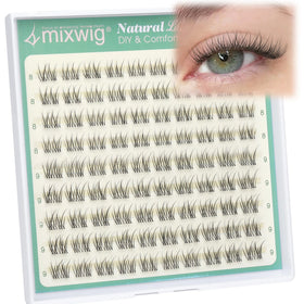 Lvmixwig front packaging showing 90 short lash clusters and product benefit