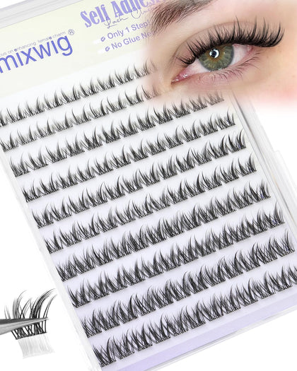 Lvmixwig front packaging showing 120 pre-glued short lash clusters for convenience