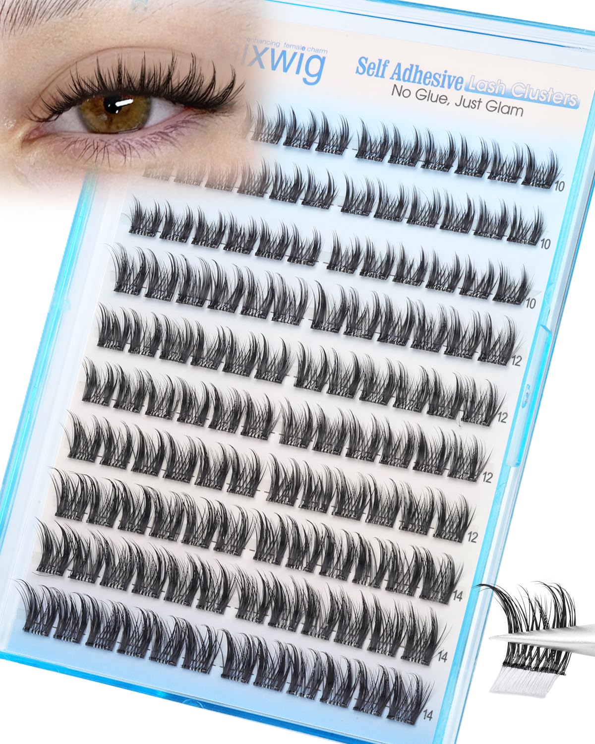 Lvmixwig front packaging showing pre-glued clusters and benefits