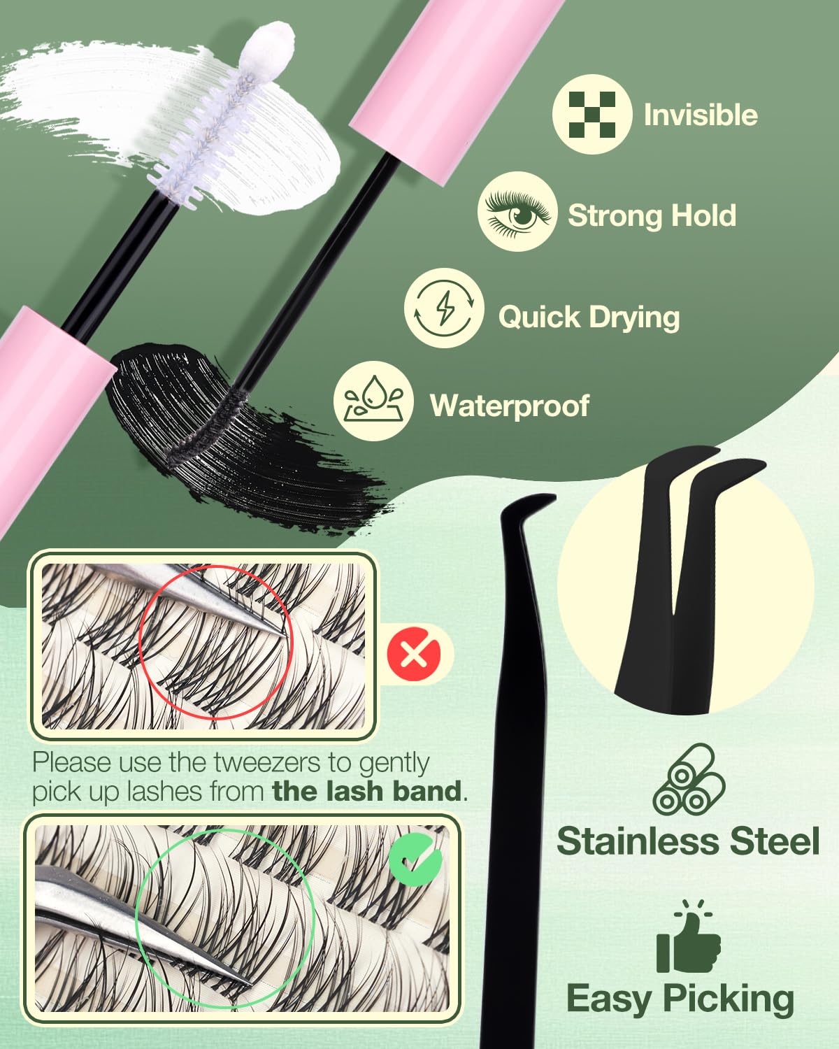 Lvmixwig lashes in a makeup bag during morning routine showing fast wearable results