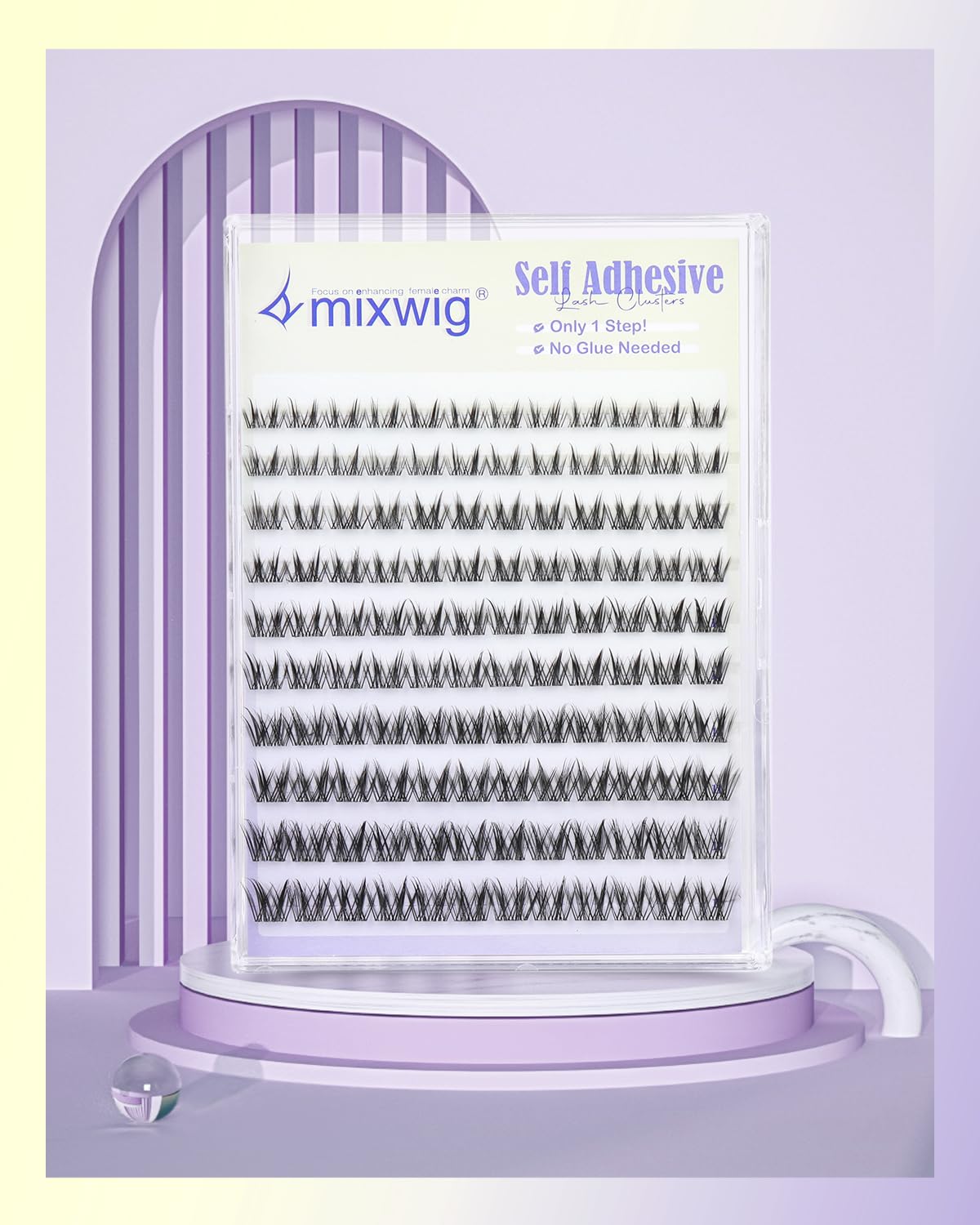 Lvmixwig arranged 8,9,10,11,12mm clusters displaying length options for shaping