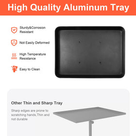 LWADALN close-up of aluminum top tray highlighting durable, easy-clean surface