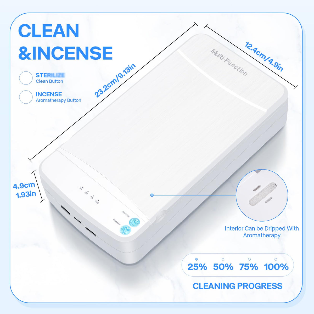 LXIANGN sterilizer with phone and keys demonstrating multi-item capability