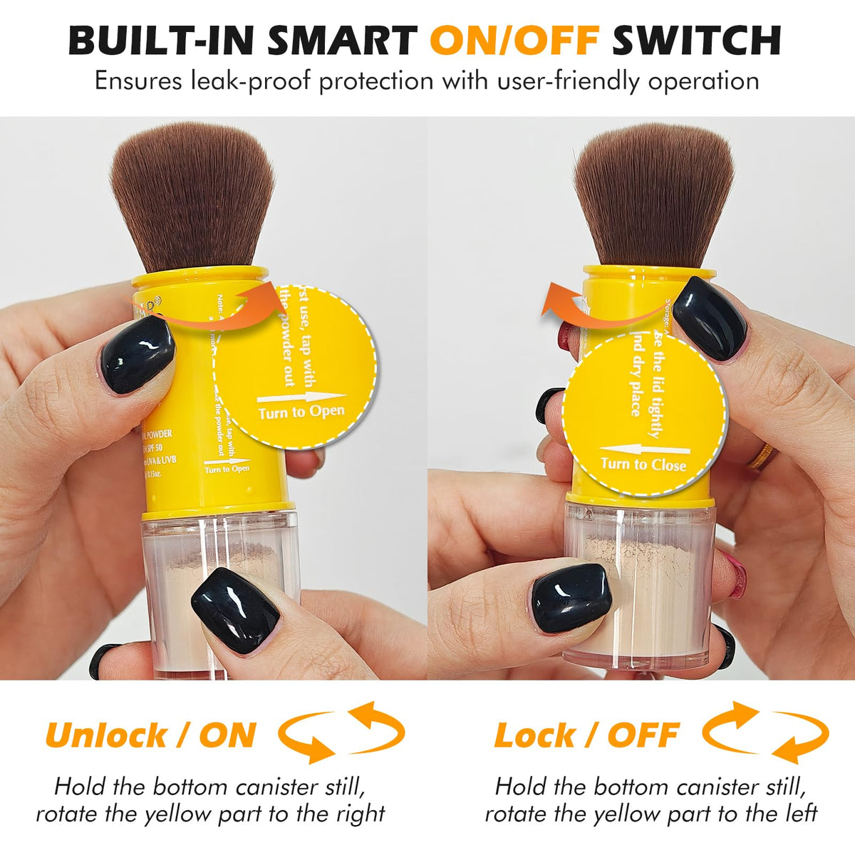LYBHDAFA angled brush head close-up for precise hairline and scalp application