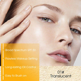 LYBHDAFA applying powder to T-zone to reduce shine and set makeup