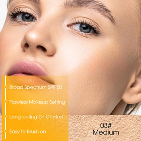 LYBHDAFA powder applied to face T-zone, controls oil and mattifies shine