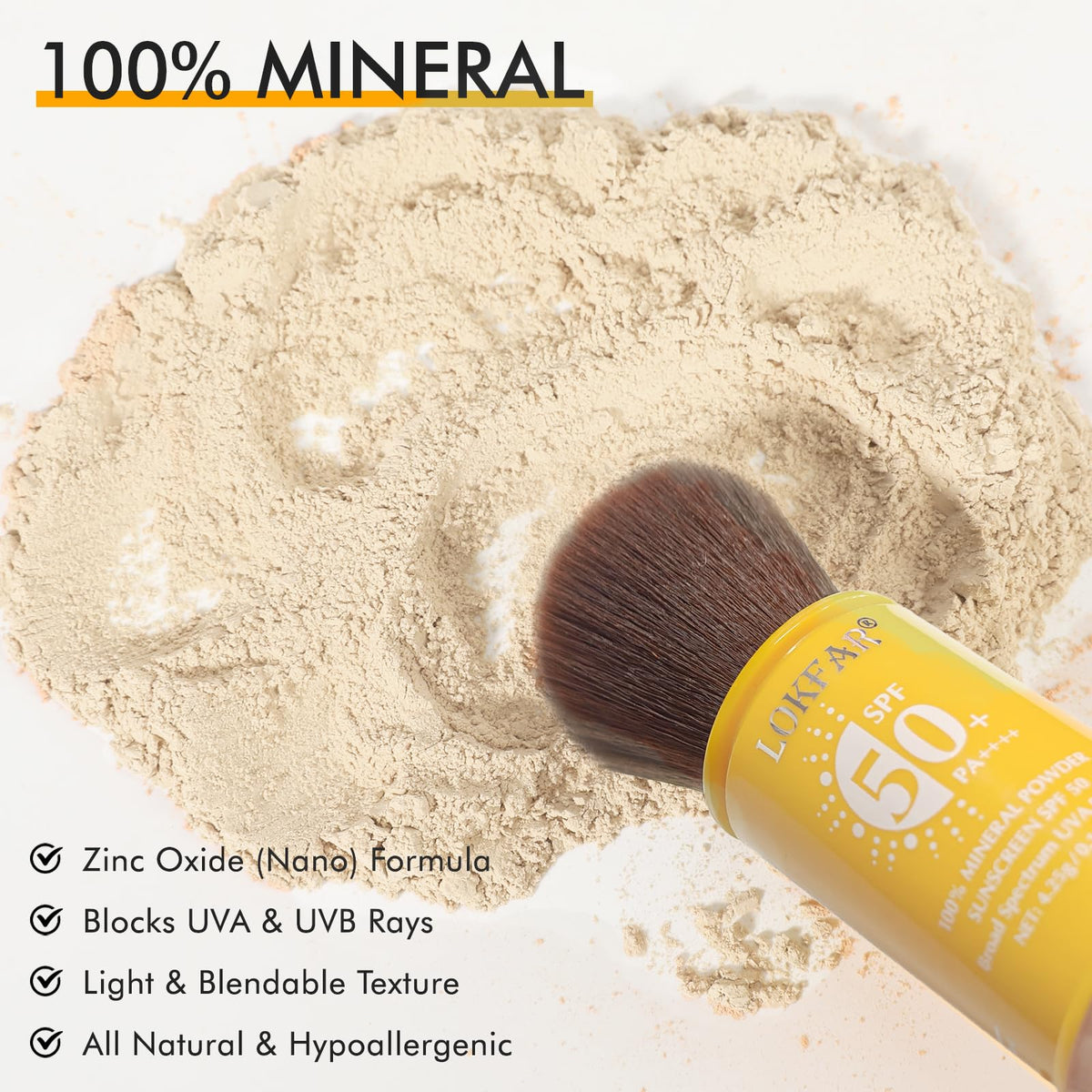LYBHDAFA powder applied to scalp and hairline for discreet sun defense