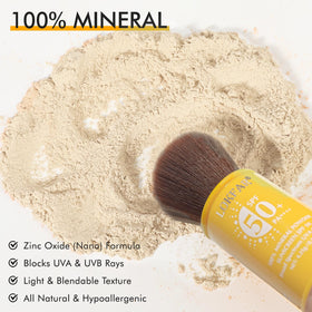 LYBHDAFA powder applied to scalp and hairline for discreet sun defense