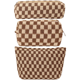 LYDZTION checkered 3-piece set front view showing organized travel-ready look