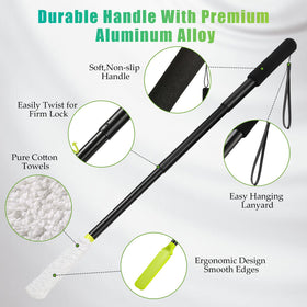 LYIGEOL extended handle demonstrating 12- to 24-inch reach advantage