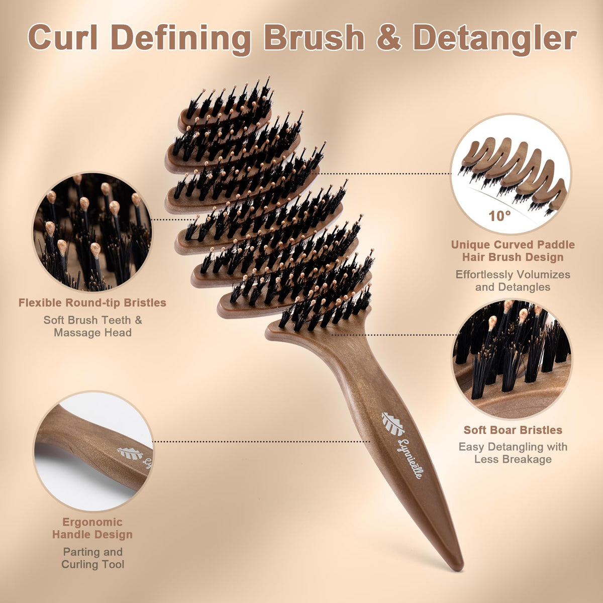 Lynnieëlle close-up of hybrid boar and nylon bristles reducing frizz