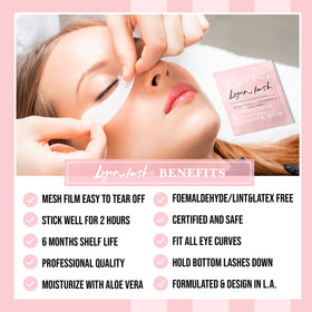 Lyon Lash hydrogel close-up texture highlighting soothing aloe benefit