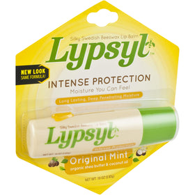 Lypsyl close-up of balm texture highlighting beeswax and shea moisturizing effect
