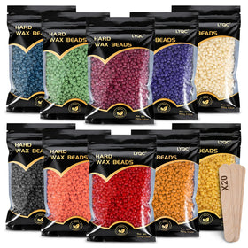LYQC front packaging displaying 10 scented wax pouches and applicators, convenient storage