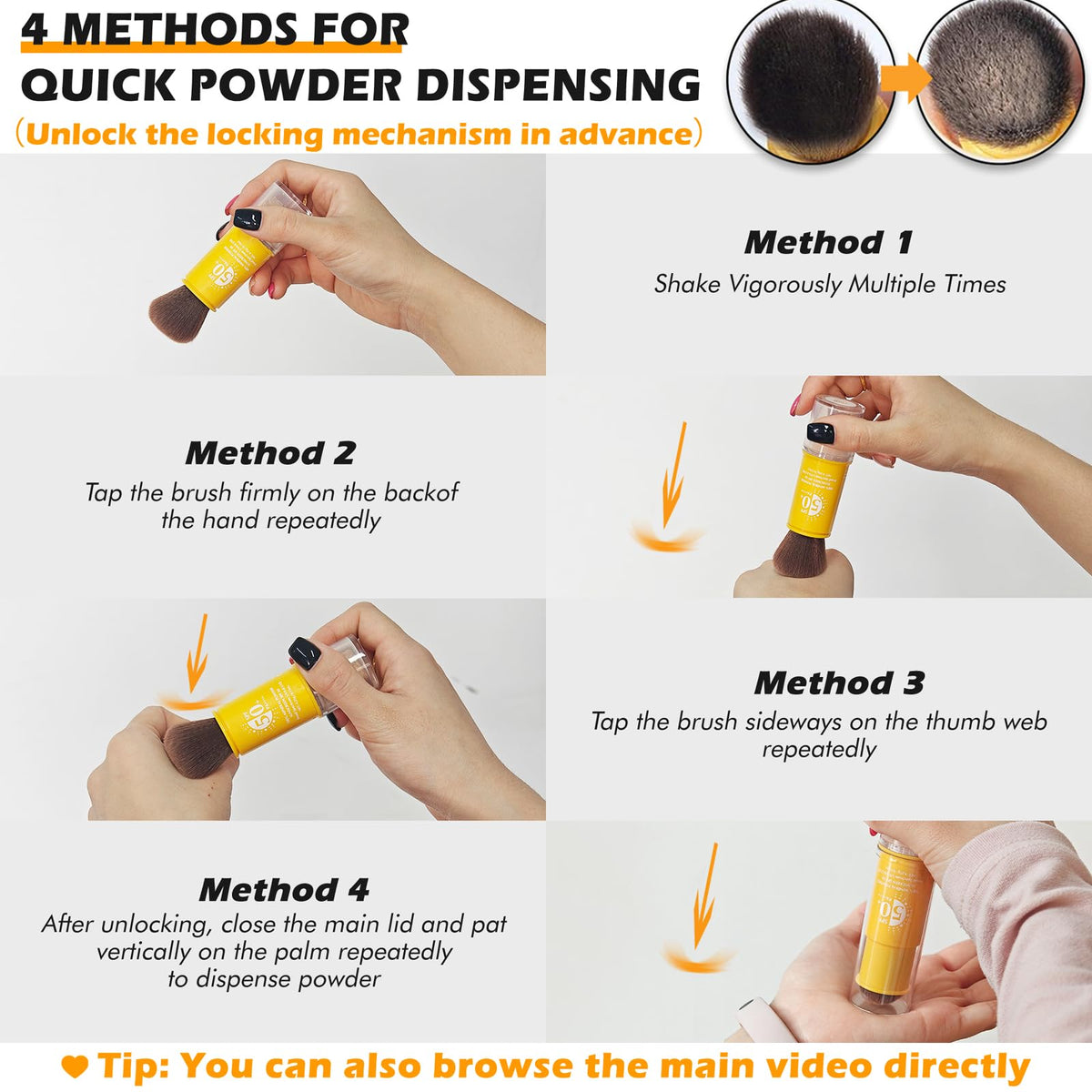 LYRADEW brush applying powder to face for matte finish benefit