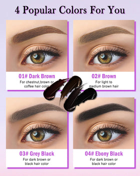 LYSdefeu before and after brows, visible fuller natural-looking eyebrow result