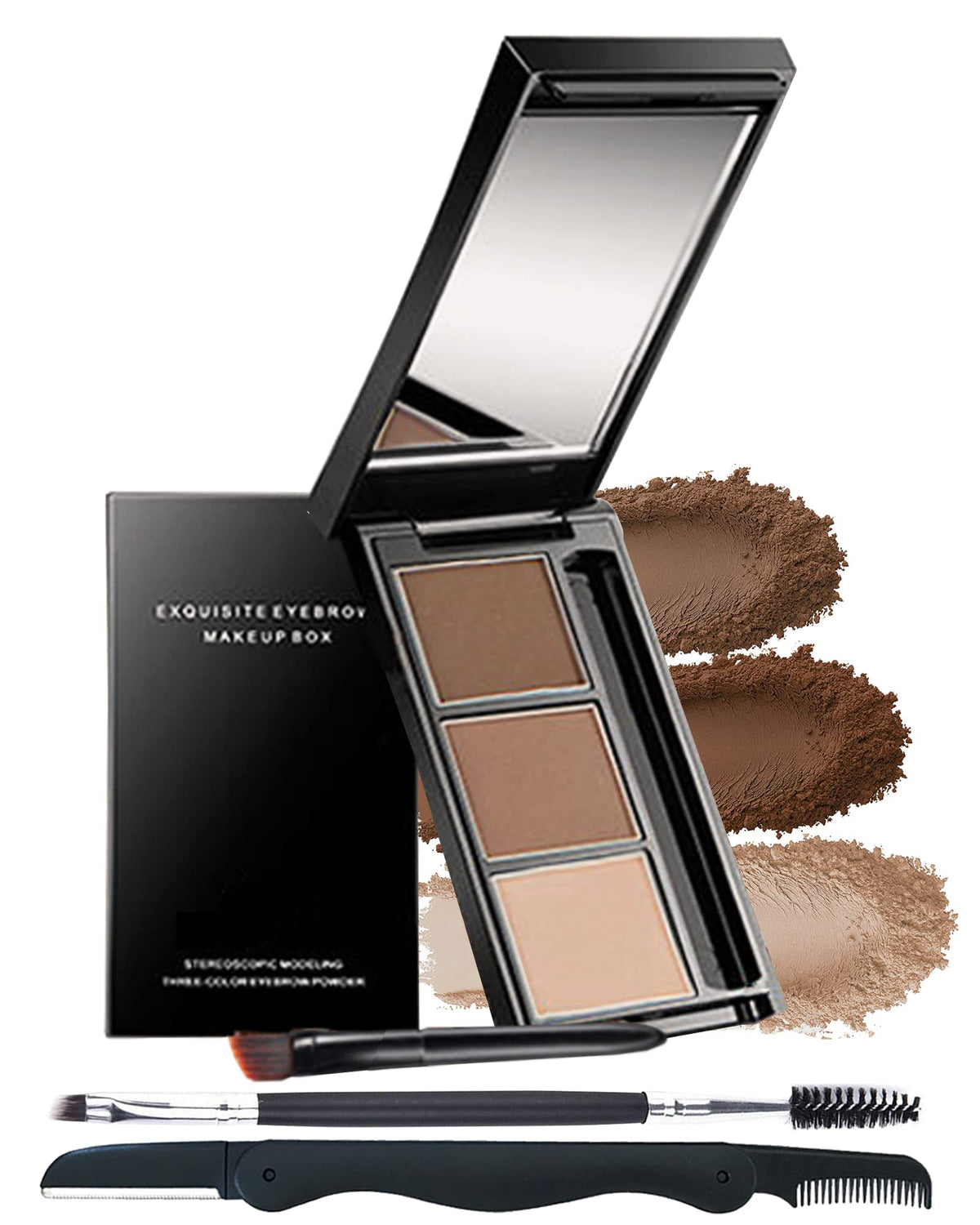 LYSdefeu front palette view showing compact case and three shades for easy matching
