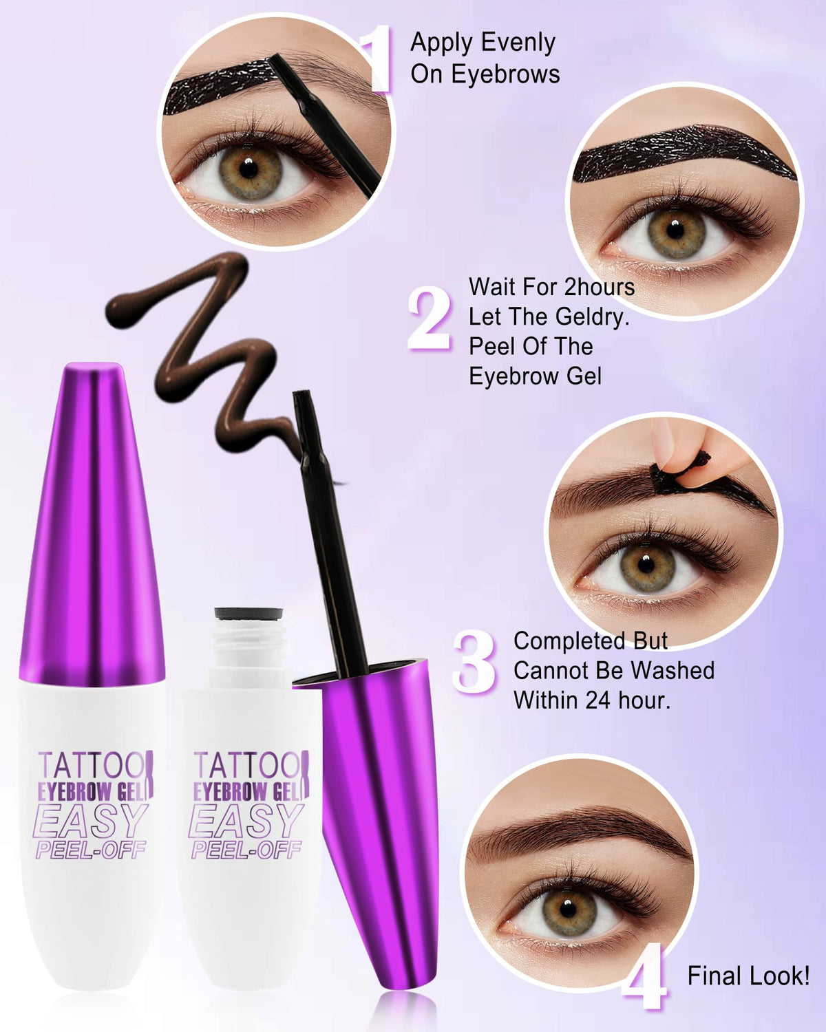 LYSdefeu woman applying brow gel in morning, quick routine saves time