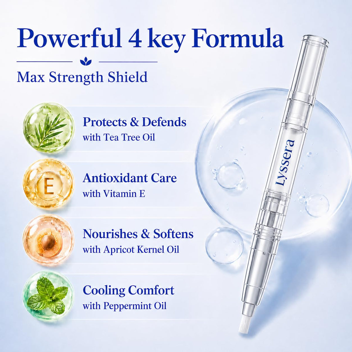 Lyssera pen beside a coin to show compact travel-friendly size and portability