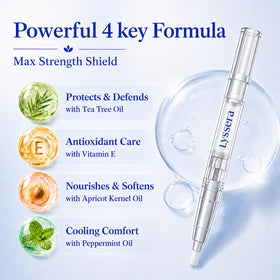 Lyssera pen beside a coin to show compact travel-friendly size and portability
