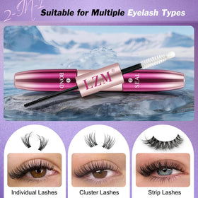 LZM lifestyle model wearing cluster lashes showing natural look and durable hold through daily activities