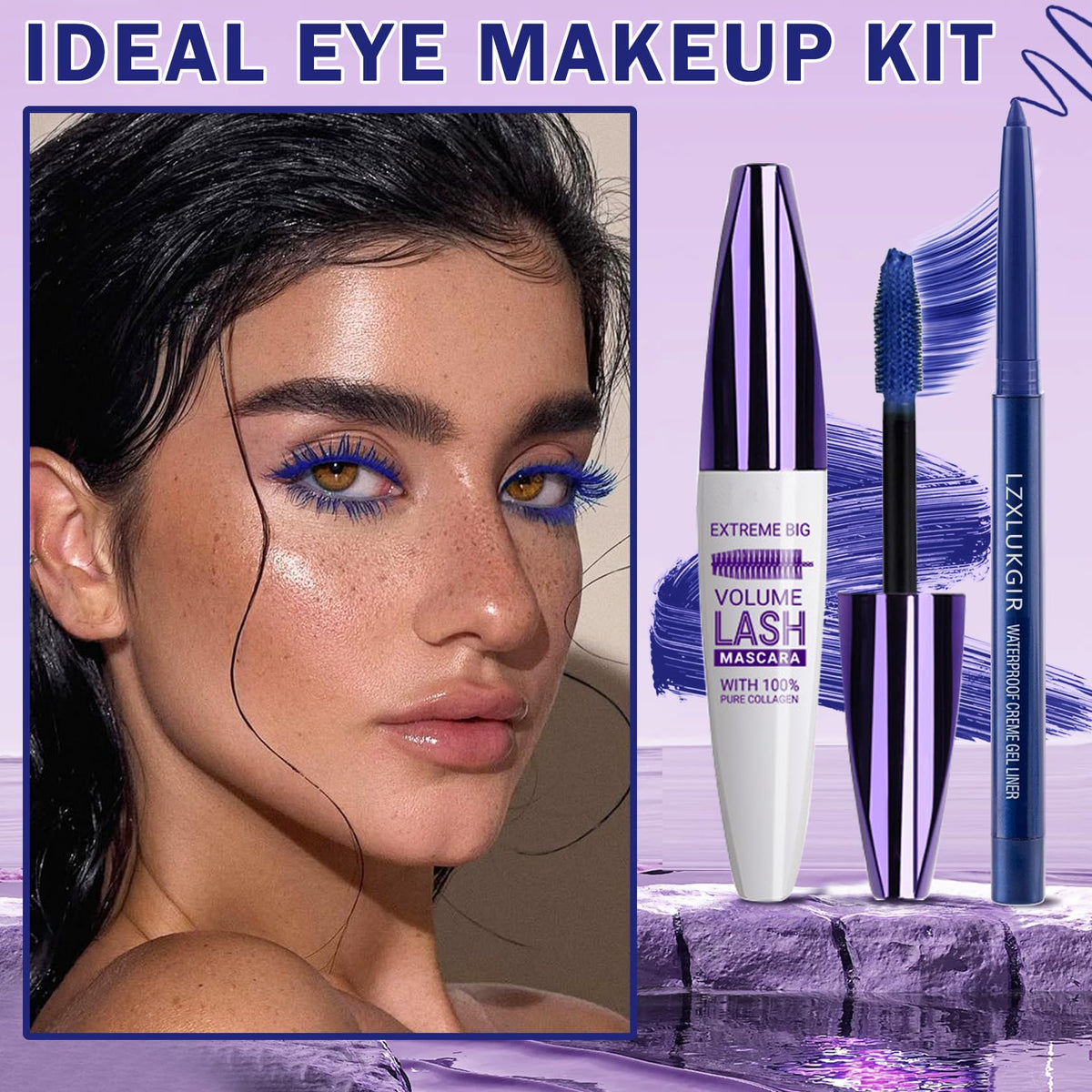 LZXLUKGIR lifestyle evening party look showcasing vibrant, long-lasting blue