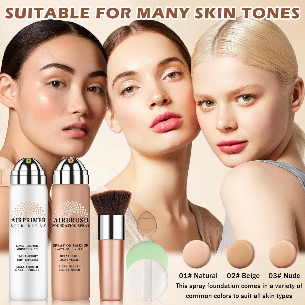 LZXLUKGIR lifestyle model wearing foundation showing natural, airbrushed look